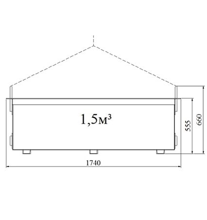 Ящик строительный 1,5 куб.м. (г/п 3,8 т.)