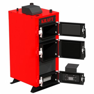 Котел твердотопливный для дома KRAFT E 16 кВт (с автоматикой Novosolar)